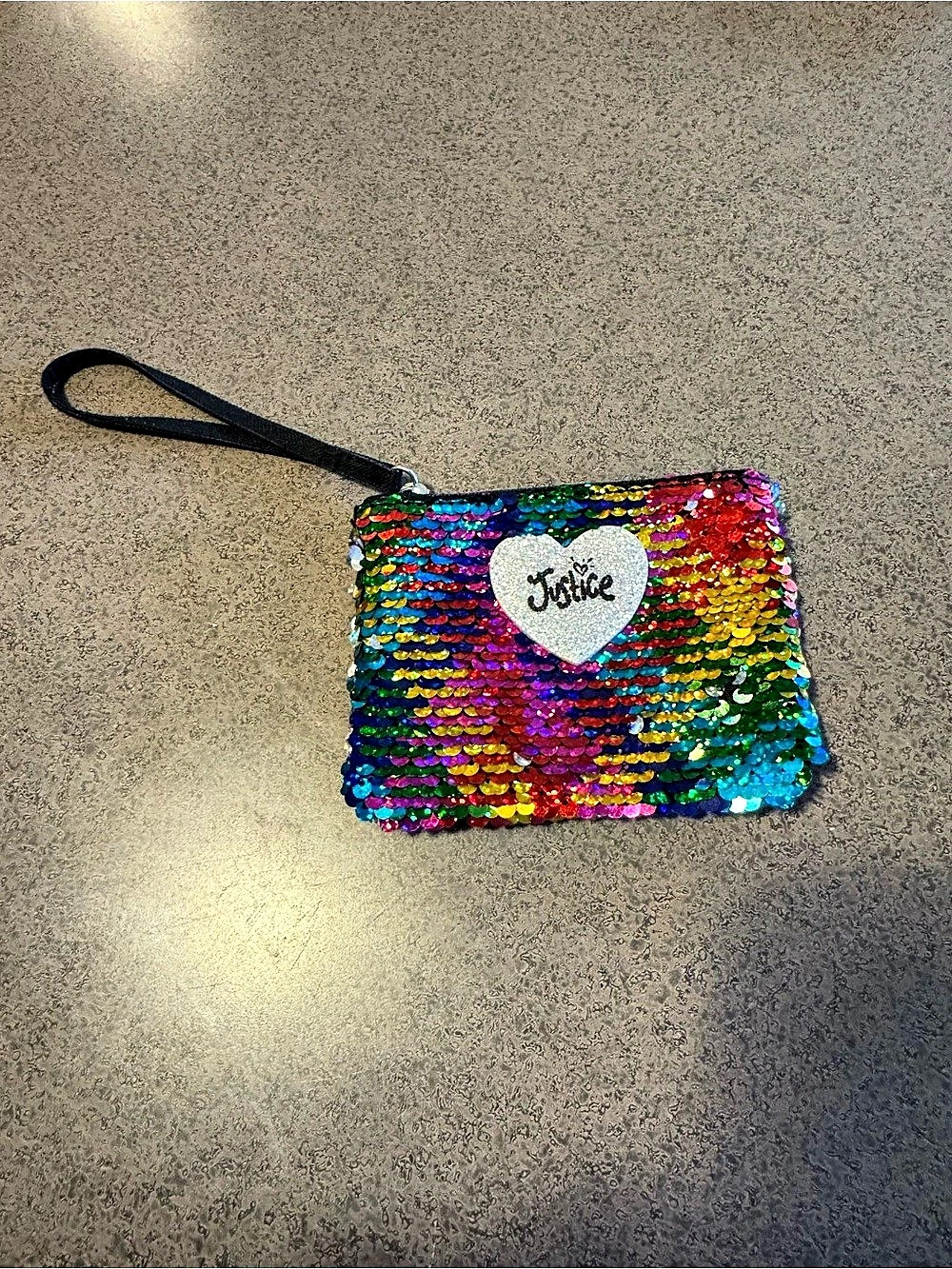 Justice Multicolor Sequin Wristlet Like New